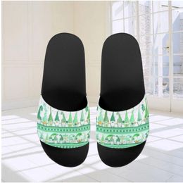 Slippers Lucky Green Irish Gnome Print Casual Kawaii Home Soft Lightweight Bathroom St. Patrick Fashion Sandals Gift