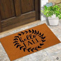 Carpets Doormat Entrance Floor Mat Funny Door Hello Fall Non-slip Machine Washable Non-woven Fabric Top