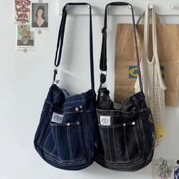 Hobo Minimalist And Personalized Commuting Large Capacity Denim Shoulder Bag Tote Cool For Shopping Women's Crossbody Handbag