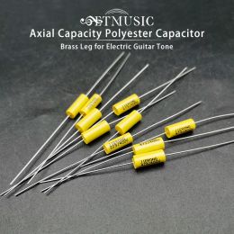 Cables 20Pcs Axial Capacity Polyester Capacitor 223J400V/473J400V 0.022uf/0.047uf Brass Leg Electric Guitar Tone Capacitor Yellow