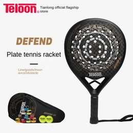 TELOON Tennis Racket Soft Face Carbon Fibre EVA Sports Racquet Outdoors Equipment PADEL DEFEND Man and Women 240401