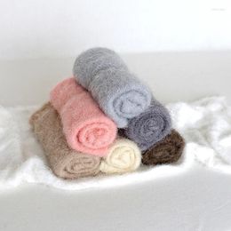 Blankets Fuzzy Stretch Knit Wrap Born Swaddle Pogrpahy Props Posing Fabric Layer Sweater Baby Blanket