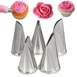 Baking Tools 5pcs/set Flower Piping Tip Set 5 Patten Petal Icing Nozzles For Cake Decorating Pastry Fondant