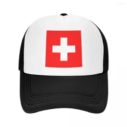 Ball Caps Custom Flag Of Switzerland Baseball Cap For Men Women Adjustable Trucker Hat Streetwear Snapback Sun Hats