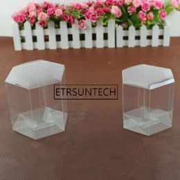 Gift Wrap 100pcs Transparent Clear Candy Box Hexagon PVC Chocolate Bags Apple Boxes Wedding Favour Party Event Decoration