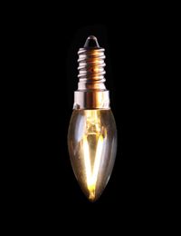 Edison C7 Style 1W Vintage LED Filament Bulb Super Warm 2200K E12 E14 Candelabra Base Retro Night Lamp5451991