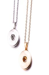 Simple Silver gold Plated 12mm 18mm Snap Button Necklace For Women Snaps Buttons Jewelry9828289