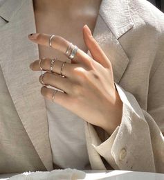 7pcs Fashion Punk Joint Ring Set for Women Minimalist Rings Jewellery Gift Circular Ring for Girls Street Dance Accessories Q08632706