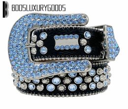 2022 Designer Belt Simon Belts for Men Women Shiny diamond belt Black on Black Blue white multicolour4525155