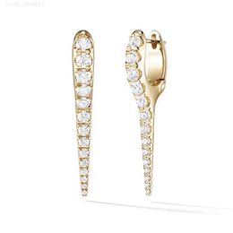 CANNER 18K Vintage 925 Sterling Silver Jewelry Hip Hop Luxury CZ Spike Hoop Ice Out Zircon Earrings