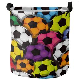 Laundry Bags Socccer Football Colorful Foldable Basket Large Capacity Hamper Clothes Storage Organizer Kid Toy Bag
