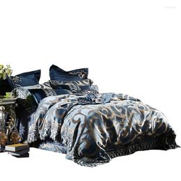 Bedding Sets Silk Embroidery Bed Cover Four-Piece Set High-Grade Cotton Lace Quilt Pure Satin Bedroom Comforter