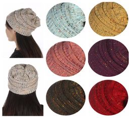 Assorted Colour Beanies hats Knitted Bonnet Fashion Girls Women Winter Warm Hat Weave Gorro Hat Casual Beanies 26 Colors1394370