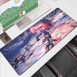 Mouse Pads Wrist Rests Monster Hunter Mouse Pad Large Setup Gaming Mousepad Accessories PC Gamer Cabinet Games Office Accessory Computer Mat Anime Desk