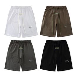Brand designer ess double line reflective high street capris loose drawstring shorts for men