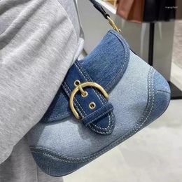 Totes Women's Denim Armpit Bag Retro Colour Matching High-end Ladies Shoulder 2024 Fashion Trend Commuter Handbag For Females