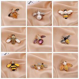 Brooches Vintage Fashion Bee Insect Brooch Colorful Enamel Crystal Rhinestone Animal For Women Men Statement Jewelry Wholesale