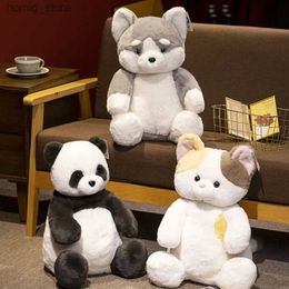 Plush Dolls Kawaii Husky Shiba Inu Plush Toy Cartoon Soft Stuffed Animal Cat Adorable Plushy Kids Doll Fluffy Birthday Gift for Children Boy Y240415