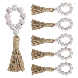 Storage Bags Napkin Rings Holders Natural Beaded Button Wedding Home Table Decorations
