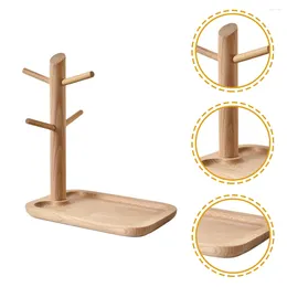 Plates Shelf Chain Pendant Multi-function Jewelry Stand Holder Delicate Rack Wood Miss Dishes