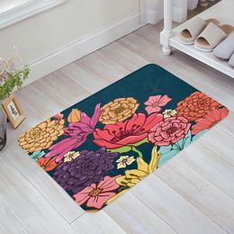 Carpets Artistic Flowers Kitchen Floor Mat Living Room Decor Carpet Home Hallway Entrance Doormat Balcony Door Anti Slip Rug