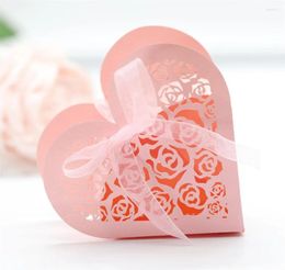 Gift Wrap 50Pcs/Lot Wedding Sweets Candy Box Guests Boxes Lase Cut Heart Shape Paper Packaging DIY Baby Shower Chocolate Cookie