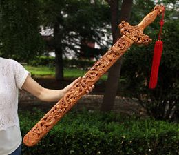 40quot length nine dragon Wooden carved sword peach wood dragon decor shipp8177599