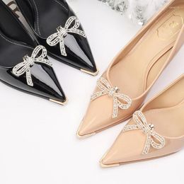 Brooches 2PCS Rhinestones Crystal Decorations Women Shoes Clips DIY Shoe Charms Jewelry Bowknot Decorative Accessories