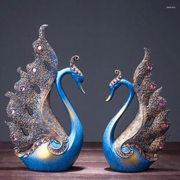 Decorative Figurines Nordic Swan Miniatures Resin Crafts Living Room Wine Cabinet Home Decoration Accessories Wedding Gift