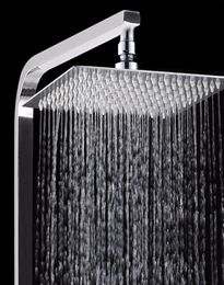 2mm Thin 12 Inch Square Rotatable Bathroom Rainfall Showerhead Super Pressurised Square Top Spray Shower Head Chrome Finish7849478