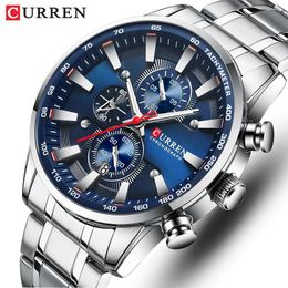 Watches for Men Top Luxury Brand CURREN Quartz Mens Watch Sport Waterproof Wrist Watches Chronograph Date Relogio Masculino 240409