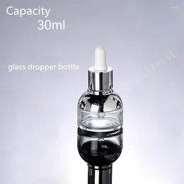 Storage Bottles Capacity 30ml 10 Pcs/lot High Quality Glass Dropper Bottle/bottles Essence Bottle With Silver Lid