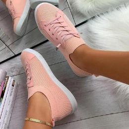 Casual Shoes Zapatos Planos Women 2024 Breathable White Lace Up Flats Mesh Sneakers Socofy Size 43 Loafers Zapatillas Mujer