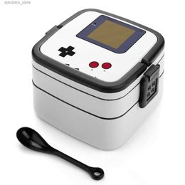 Bento Boxes ame Boy Bento Box Leak-Proof Square Lunch Box With Compartment ame Boy Retro eek Phone Wallets White ame ilr Sitcker Retro L49