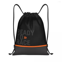Shopping Bags Ready To Race Drawstring Backpack Women Sport Gym Sackpack Foldable Enduro Cross Motocross Bitumen Bike Life Training Bag Sack