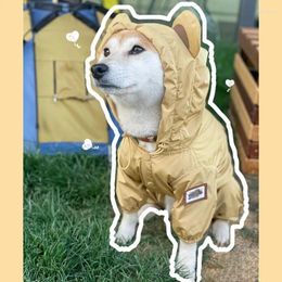 Dog Apparel Windproof Outdoor Jumpsuit Clothes Hooded Draw Rope Design Kawaii Small Dogs Clothing Cat Comfortable Pet Products Wholesale