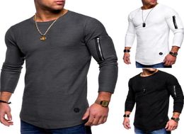 2020 New Mens Designer Tshirts Spring And Autumn Long Sleeved Zipper Curved Long Line T Shirt Tops Clothing Top Quality3484808