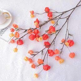 Decorative Flowers Artificial Lantern Flower Fruit Silk Wedding Scene Arrangement Soft Floral Decoration