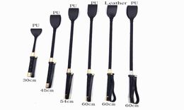 Massage 3060cm Black PU Leather Spanking Paddle Long Whip Flirting Slave BDSM Bondage Flogger Sex Toys For Women Adults SM Games9943028