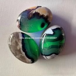 Volcanic Agate Palm Stones Uv Reactive Natural Quartz Crystal Volcano Chalcedony Pocket Worry Stone Gifts