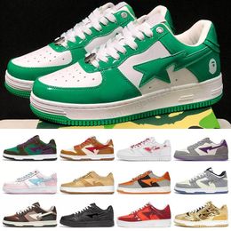 2024 Fashion Sk8 Bapstas Mens Womens Casual Shoes A Bapstas Sta Low ABC Camo Stars White Green Red Black Yellow Sneakers Size 36-45 w4