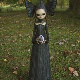 Halloween Witch Figurine Statue Resin Creepy Witch Sculptures Garden Decoration For Home Patio Yard Lawn Porch Garden Decoration 240403