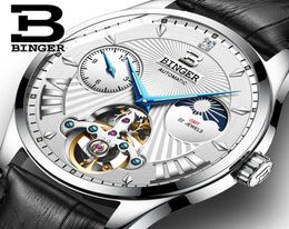 Switzerland Mechanical Watch Binger Business Men Watches Skeleton Wrist Automatic Clock Waterproof Relogio Masculino4345099