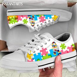 Casual Shoes Autism Awareness Cancer Ribbon Design Women's Canvas Flat Summer Comfort Low Top 2024 Lace-up Shallow Mesh Tennis