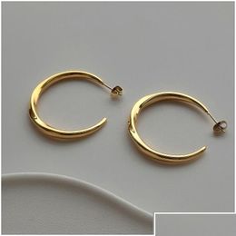 Stud 18K Gold Plated Hypoallergenic Stainless Steel Vintage Minimalist Polished Twist Artist Large Earrings For Women Drop Delivery Je Otlk3