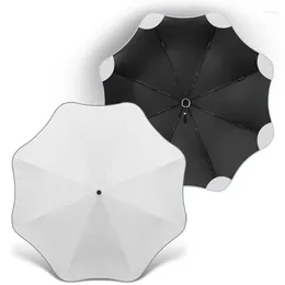 Umbrellas Ruffle Automatic Windproof Resistant Sun Umbrella Black White Women Men Luxury UV Protection Folding Parasol Portable Travel