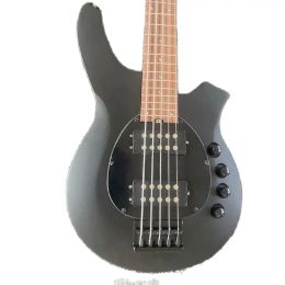 Cables Custom M Bongo Electric Bass Guitar, Black Metal, 5string Hh, Active Piece