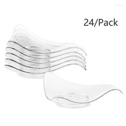 Disposable Dinnerware 24 PCS Mini Dessert Plates Clear Plastic Appetizers