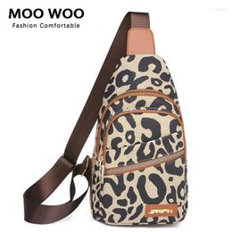 Waist Bags MOOWOO Chest Bag Oxford Cloth Leopard Print Good Quality Shoulder Casual For Women Crossbody Fashion Female