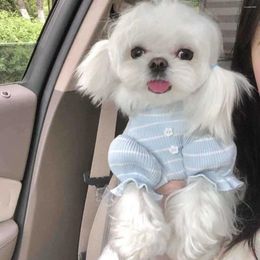 Dog Apparel Clothes Sleeveless T-Shirt Cute Stripe Style Maltese Puupy Dogs Vest Prevent Hair Loss For Small Puppy Cat